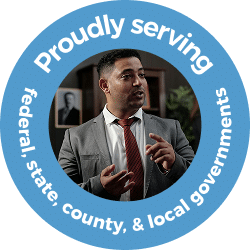 Proudly serving federal, state, county & local governments Image of Service Seal